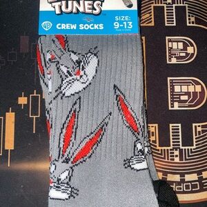 Warner Bros. Looney Tunes Gray and Red Casual Socks